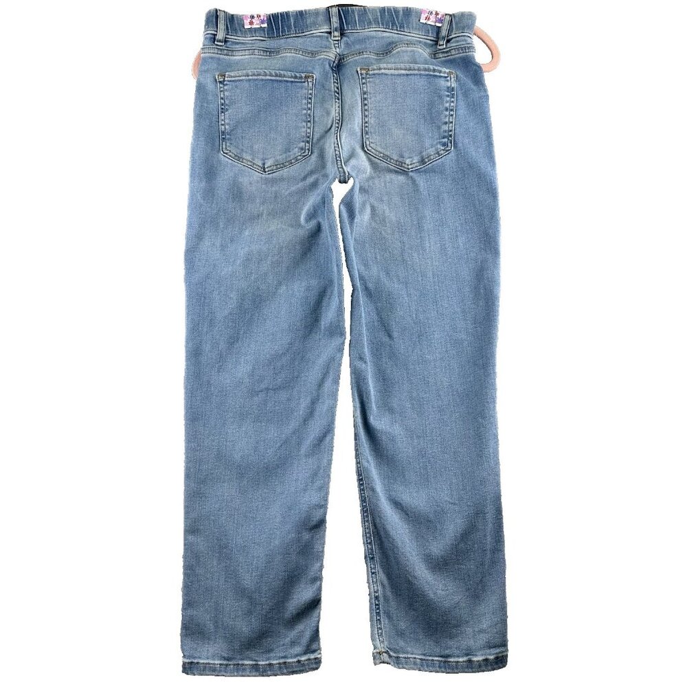 J Jill Denim Straight Leg Pull On Crop Jeans Sz 6 Lt. Wash High Rise Coastal EUC